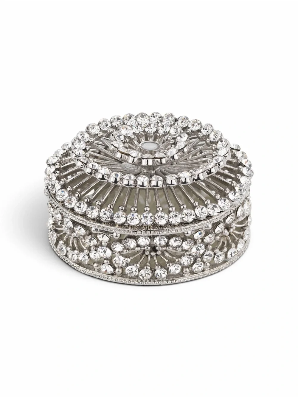 Olivia Riegel Vintage Silver Crystal Rhinestone Jolene Jewelry or Trinket Box